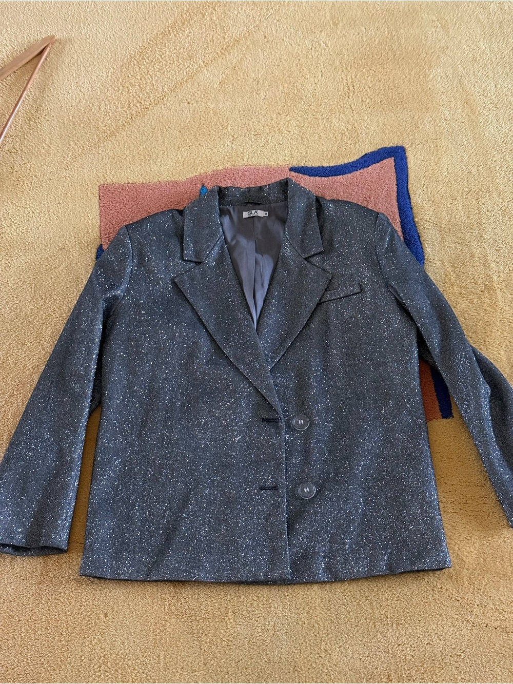 Sparkle Blazer Jacket - Dark Gray